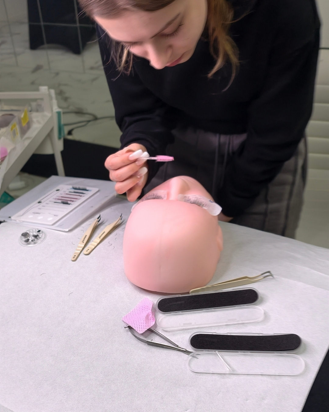 Risultato extension ciglia volume 2D-3D realizzato durante il corso, Lena Lashes Academy Milano