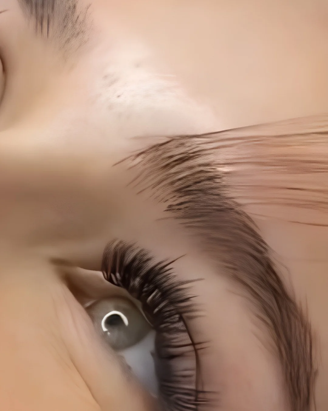 Extension sopracciglia arcata piena — risultato studio Lena Lashes Milano