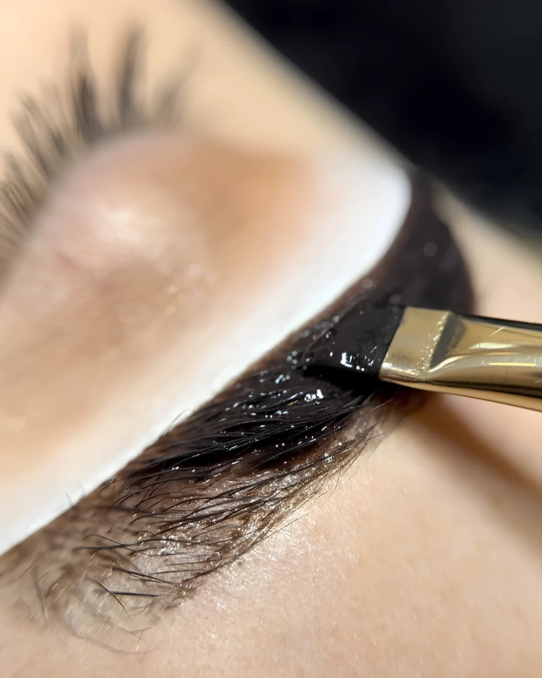 Tinta sopracciglia prima e dopo — studio Lena Lashes Milano