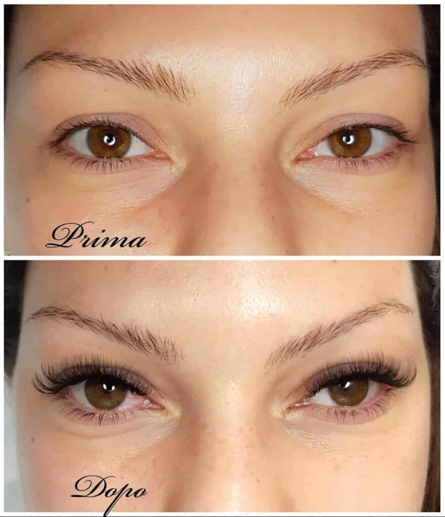 extension ciglia prima dopo 1